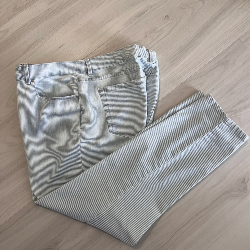 Charter Club Blue and White Pinstriped Jeans